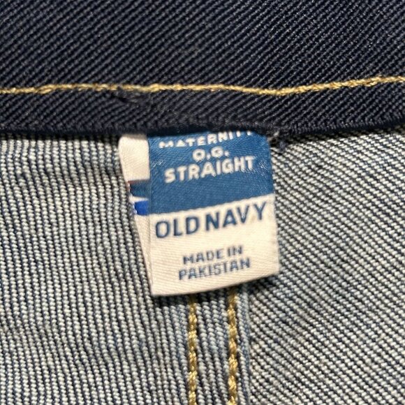 Old Navy Jeans SZ 6 Maternity Low Panel OG Straight Leg Denim Dark Wash Stretch - Picture 5 of 8